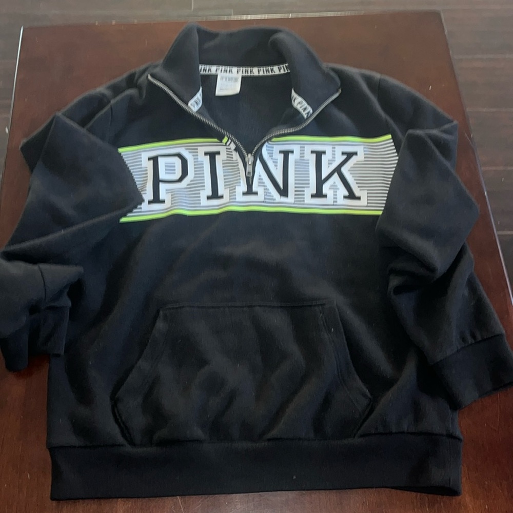 PINK quarter zip hoodie - size S